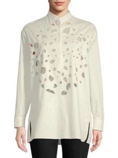 Akris Cut-out Tunic Blouse In Anemone