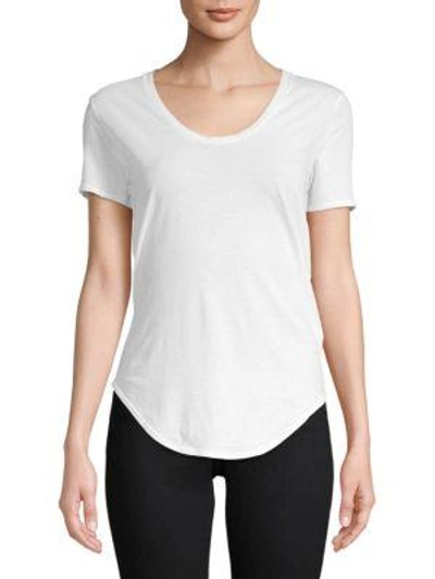 Helmut Lang Scoopneck Cotton Tee In White