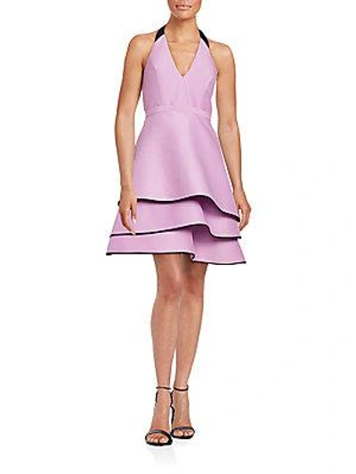 Halston Heritage Ruffled Halter Dress In Tulip