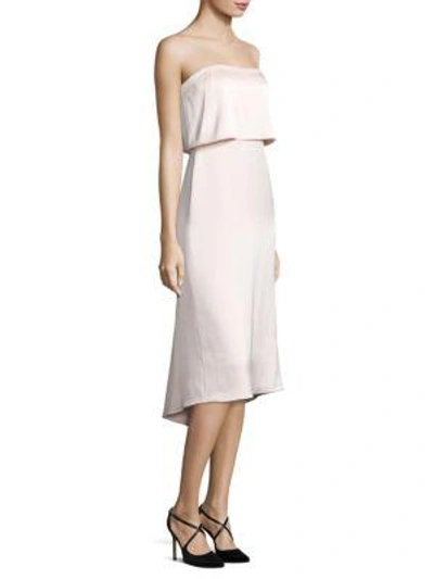 Halston Heritage Strapless Popover Satin Dress In Primrose