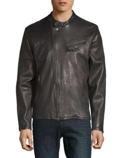 John Varvatos Slim-fit Leather Jacket In Black
