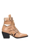 Chloé Rylee Cutout Leather Ankle Boots In Dusty Coral