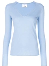 Allude V-neck Sweater - Blue