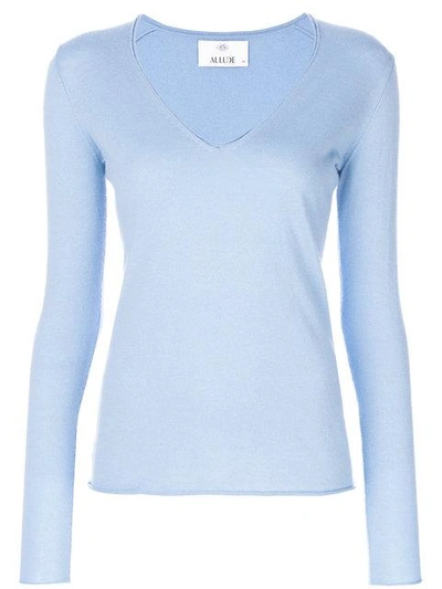 Allude V-neck Sweater - Blue