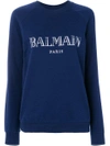 Balmain Blue Logo Printed Sweather