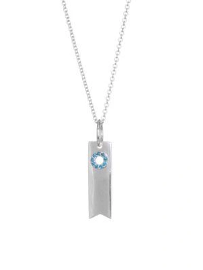 Devon Woodhill Blue Diamond & White Gold Pendant Necklace