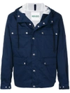 Kenzo Two-tone Parka In Blue