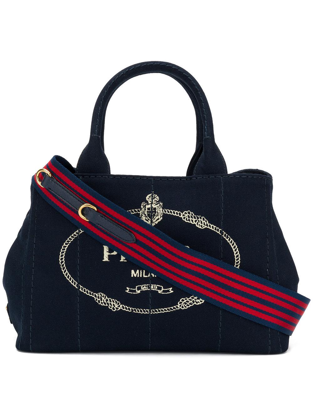 prada denim tote