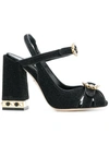 Dolce & Gabbana Crystal-embellished Lurex Slingback Sandals In Black