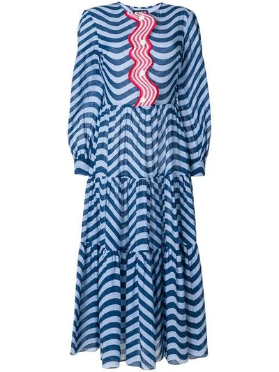 House Of Holland Long Hypnotic Dress - Blue