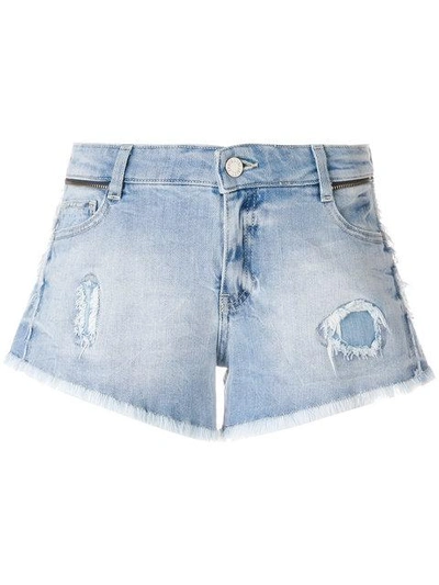 Zadig & Voltaire Paly Destroyed Denim Shorts In Blue