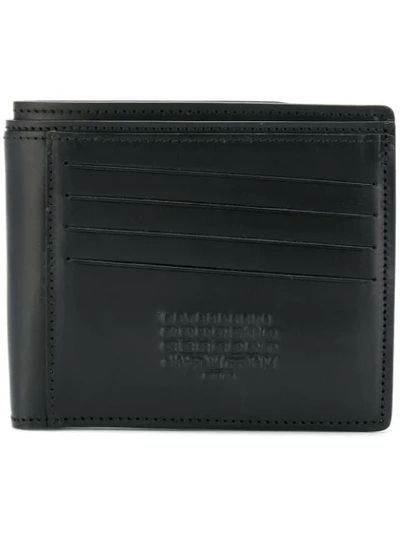 Maison Margiela Logo Embossed Leather Wallet In Black