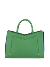 Sara Battaglia Multicoloured Side Accordion Tote Bag In Green