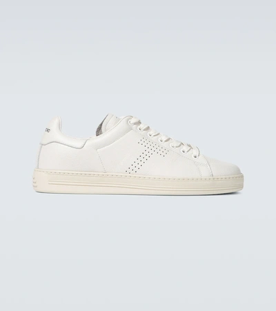 Tom Ford Off-white Grained Leather Warwick Sneakers