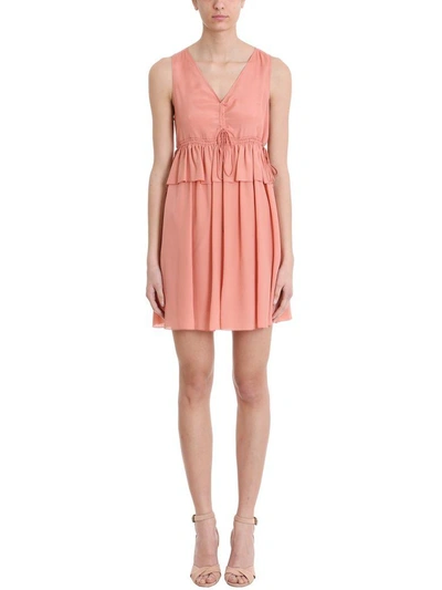 See By Chloé Pink Viscose Dress In Rose-pink