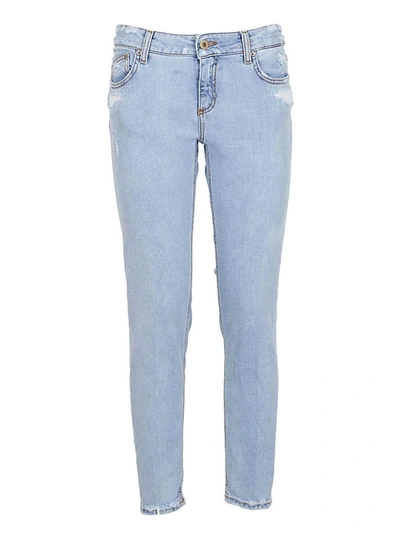 Dondup Distressed Jeans In Chiaro