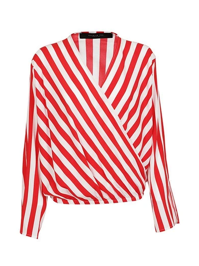 Federica Tosi Striped Blouse In Bianco-rosso