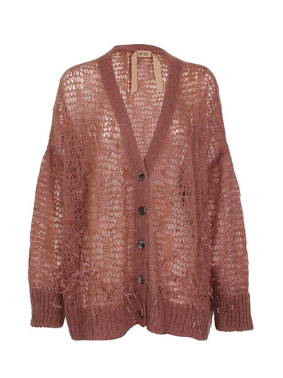 N°21 Embroidered Cardigan In Pink