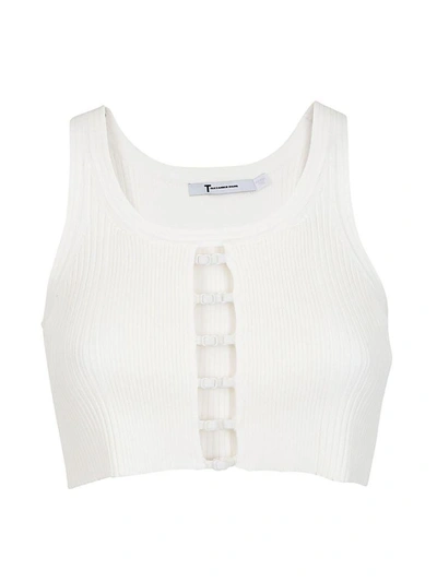 Alexander Wang T T By Alexander Wang Cropped Tank Top In Ivory