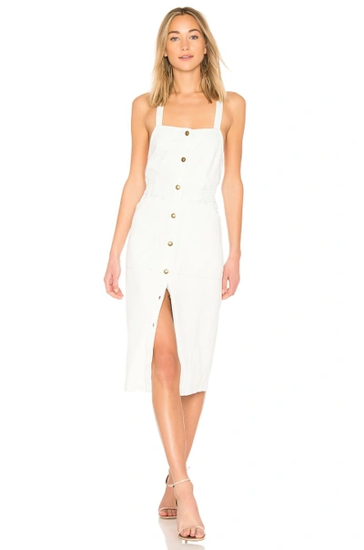Apiece Apart Apron-style Button Dress In Bleached