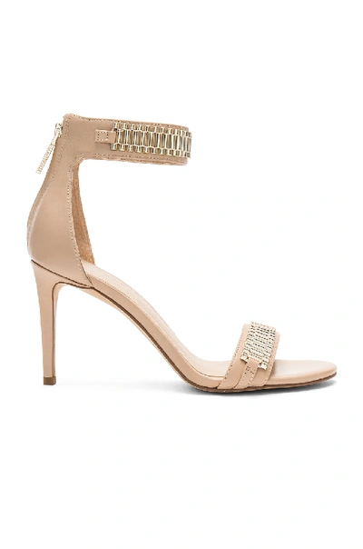 Kendall + Kylie Kendall+kylie Miaa Nude Patent Leather And Metal Heeled Sandal In Beige
