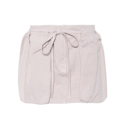 Valentino Leather-trimmed Cotton Cargo Skirt In Pink