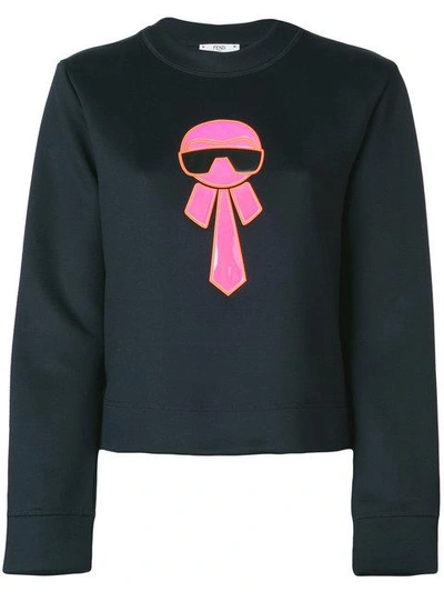 Fendi Karl Motif Sweater In Gme Black