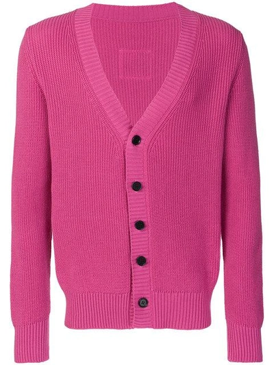 Lc23 Contrast Button Cardigan - Pink & Purple