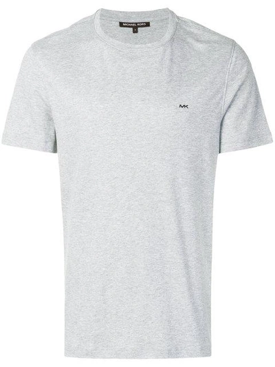 Michael Michael Kors Logo-embroidered T-shirt In Grey