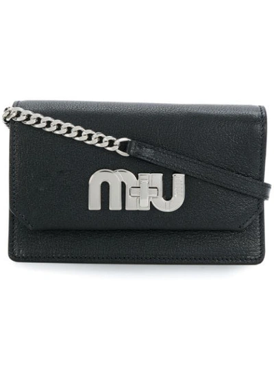 Miu Miu Logo Mini Bag - Black