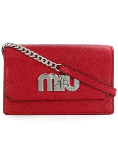 Miu Miu Logo Mini Bag - Red