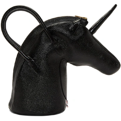Thom Browne Unicorn Pebbled-leather Bag In Black