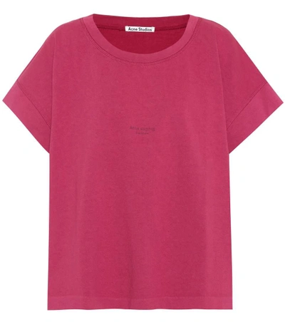 Acne Studios Tohnek Cotton T-shirt In Pink