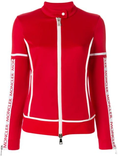 Moncler Jersey Stretch Track Top In Red