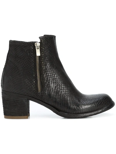 Officine Creative Textured Zipped Ankle Boots