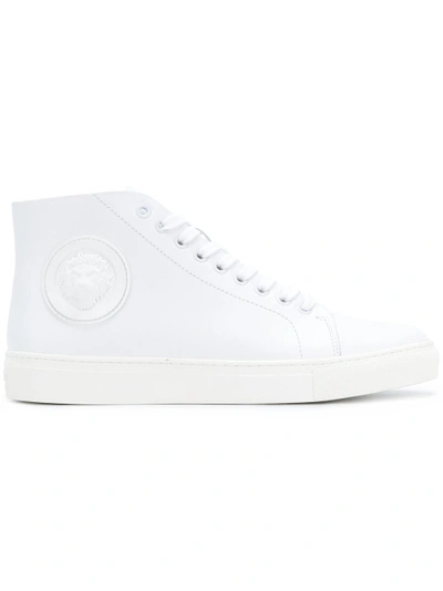 Versus Hi-top Lace Up Sneakers In White