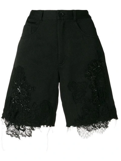 Almaz Lace Insert Shorts - Black