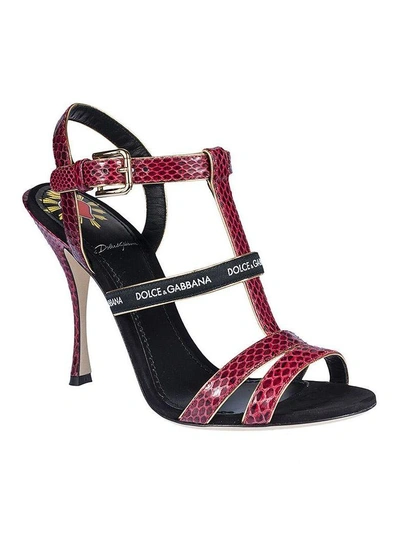 Dolce & Gabbana Keira Sandals In Rubino Nero