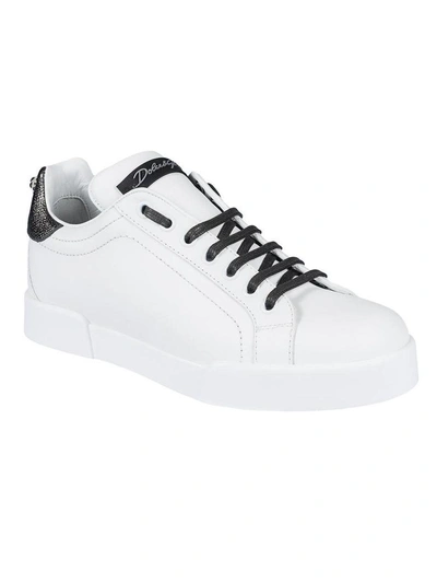 Dolce & Gabbana Classic Design Sneakers In Bianco Argento