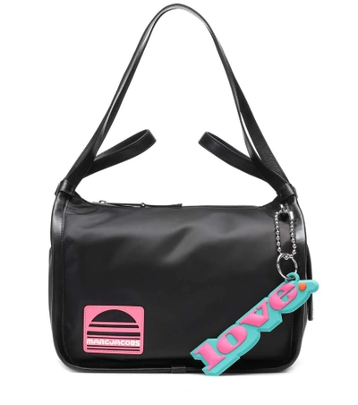 Marc Jacobs Leather-trimmed Shoulder Bag In Black