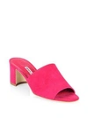 Manolo Blahnik Rapallato 50 Suede Mules In Pink