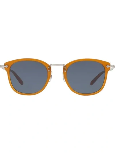 Oliver Peoples Square Frame Sunglasses In Yellow & Orange