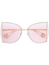 Gucci Eyewear Oversized Frame Sunglasses - Pink In Pink & Purple