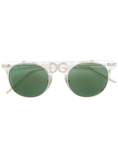 Dolce & Gabbana Eyewear Round Frame Sunglasses - Metallic