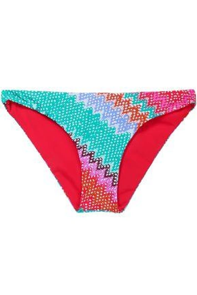 Heidi Klum Swim Woman Low-rise Printed Stretch-knit Bikini Briefs Green