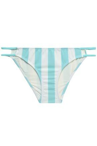 Solid & Striped Woman The Thea Cutout Striped Bikini Briefs Mint