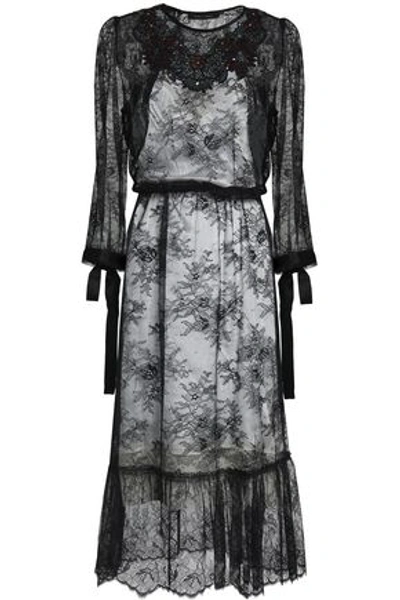 Marc Jacobs Woman Sequin-embellished Lace Midi Dress Black