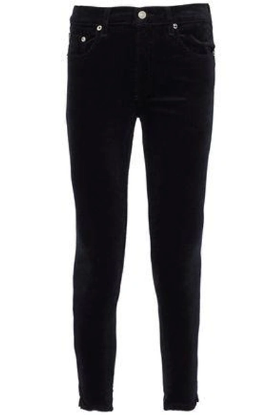 Rag & Bone Velvet High-rise Skinny Jeans In Black