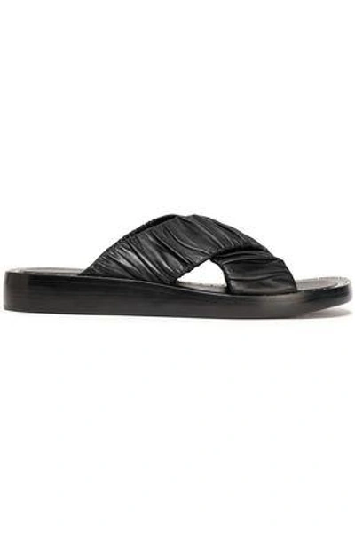 3.1 Phillip Lim / フィリップ リム Woman Ruched Leather Slides Black
