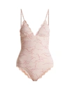 Marysia Santa Clara Scallop-edged Swimsuit In Pink Print